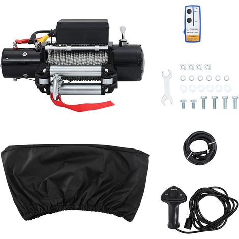 Winch Eléctrico PVC Negro vidaXL (1/5)