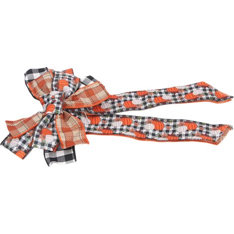 Nœuds pour couronne d'automne, décorations pour la maison de campagne et l'emballage de cadeaux, nœuds décoratifs pour Thanksgiving, décorations pour la maison et la ferme (1/5)