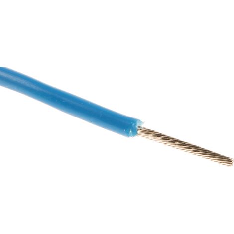 Fils de connexion RS PRO UL11028, 11 0,2 mm² 24 AWG, 600 V, MPPE Bleu, 100m ( Prix pour Bobine de 100 Mètres )