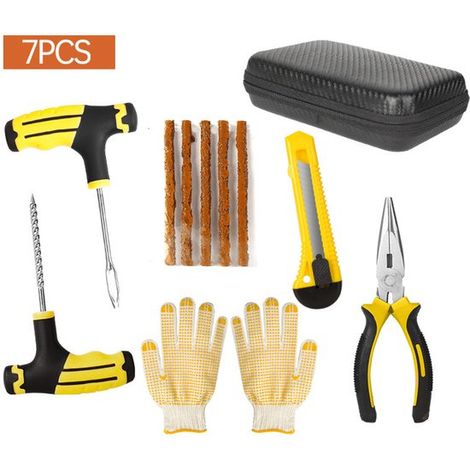 Kit de reparación de neumáticos, Para neumáticos sin cámara pinchados, 5 tiras de reparación, motocicletas, furgonetas y camiones (1/4)