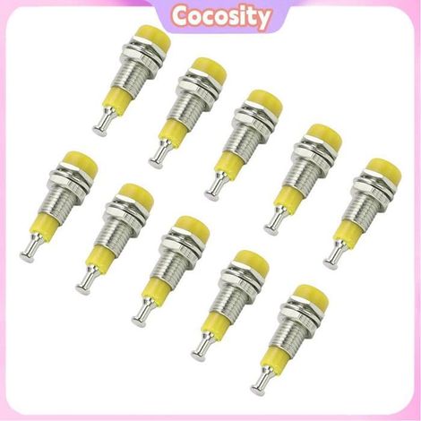 Cocosity Prise jack banane 2 mm J.40006 10 pièces/ensemble 2mm nickelé banane femelle prise Jack montage sur auto sonde Bleu Jaune (1/5)