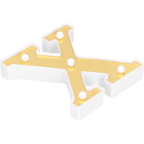 Lampe en forme de X, enseigne lumineuse unique avec alphabet anglais, pour la décoration de votre maison, bar ou café, blanc chaud (1/5)
