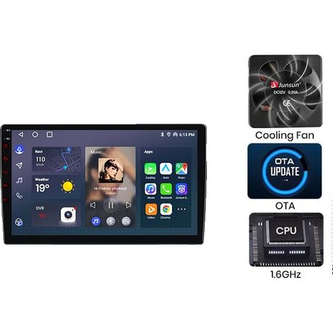 Autoradio, Interface Tactile, Prend en Charge le Contrôle au Volant, compatible avec Peugeot 407 2004-2011, V1 Plus (6 Go 128 Go) (1/2)