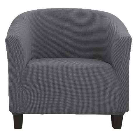 Housse de fauteuil extensible jacquard avec accoudoirs pour fauteuil de café, chaise de club, fauteuil de relaxation, housse extensible (gris foncé) (1/5)