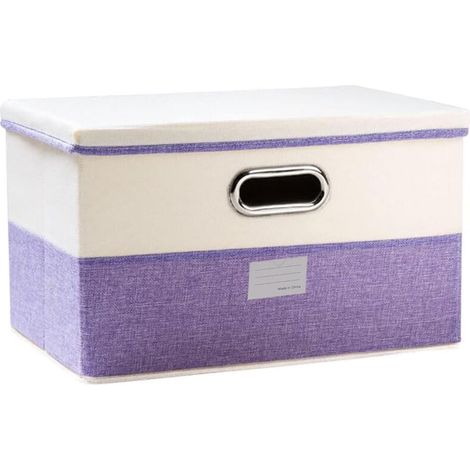 Bac de rangement pliable avec couvercle en tissu, boîte de rangement pliable, panier de rangement cube avec couvercle pour la maison, la chambre et le placard (1/5)