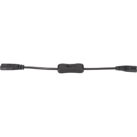 Câble adaptateur d'alimentation IEC 320 C8 vers IEC 320 C7 mâle-femelle avec interrupteur pour lampe de bureau 100-250 V, 30 cm (0,98 pi) (1/5)
