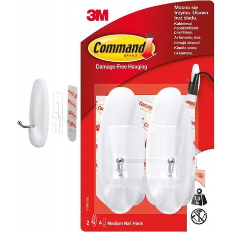 Command selbstklebende Haken weiß 2 Stück 1,3 kg
