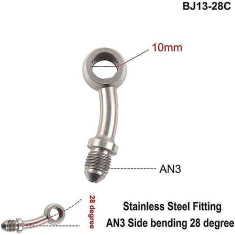 AN3 Motorrad-Hydraulikbremsleitung, Banjo-Anschluss M10x1, Edelstahl, 10 mm – BJ13-28C (1/5)