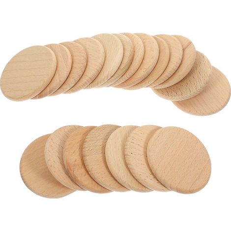 20 rondelles de bois naturel brut, découpes en bois pour décorations à faire soi-même (1/5)