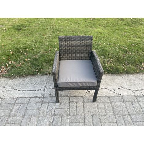 Fimous High Back Rattan Outdoor Garden Furniture Arm Chair Patio With Thick Seat Cushion (1/2)