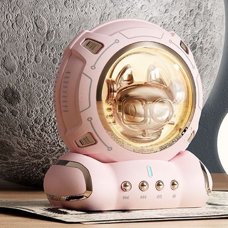 Lampe de Nuit Bluetooth avec Enceinte - Veilleuse Portable Sonore pour Chambre, Bureau ou Voiture, Modèle Rose Décoratif