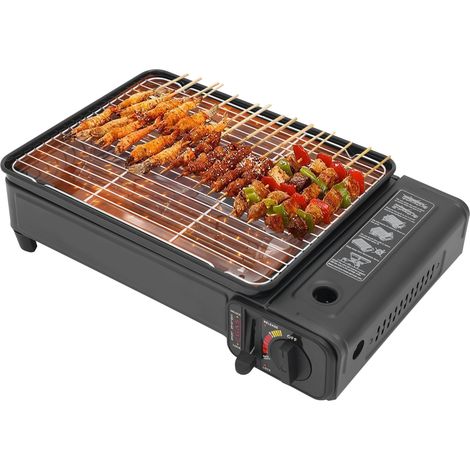Réchaud de barbecue à gaz portable, 2,2 kW, Cuisinière de camping extérieure avec sac de transport, pour pique-nique et randonnées (1/5)