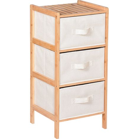 Bambus-Badezimmerschrank mit Schubladen 37x35x79 SRB31 Begryf (1/5)