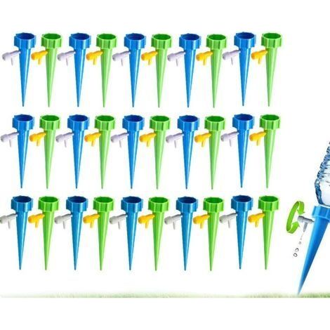 30Pièces Irrigation Goutte à Goutte Kit, Arrosage Plantes Automatique avec Vannes, Irrigation Goutte Cône pour Arrosage Bouteille dans Jardin, Balcon, Vacances, Intérieur et Extérieur H250 (1/5)