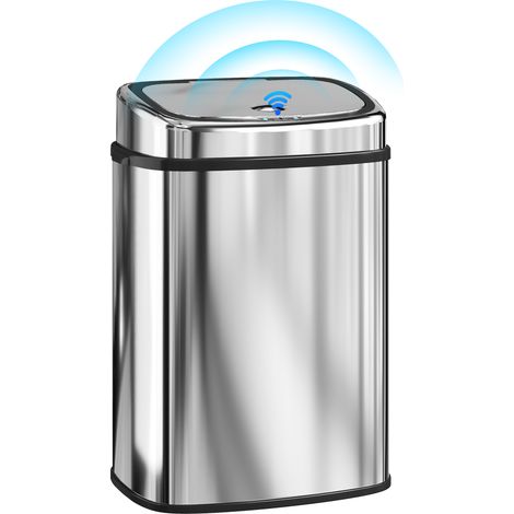 HOMCOM 50L Sensor Bin, Stainless Steel Kitchen Bin with Automatic Close