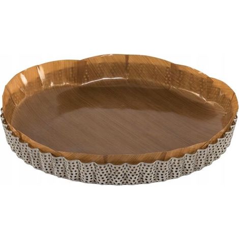 De Buyer 1782549 Forma per Cannelé Perforata Acciaio Inox Diametro 24 cm Altezza 2.5 cm con Fondo Rimovibile colore Acciaio