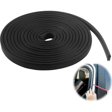 Profilé de Protection des Bords en EPDM, Joint en Caoutchouc pour Tôle, Portes de Voiture, Trappes, Coins de Table, Protection Efficace et Durable (2mm x 3m) (Noir)