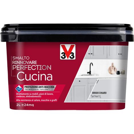 Smalto Rinnovare Cucina grigio chiaro satinato 2L (1/2)