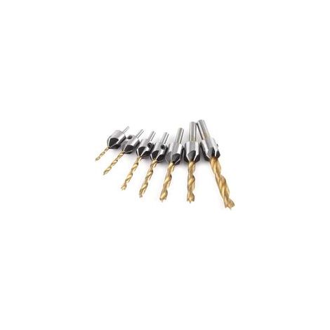 Fraise à Chanfrein, 5 Flûtes Foret Conique avec Clé Hex Outil Chanfreinage pour Bois(7pcs, 3/4/5/6/7/8/10mm) (1/5)