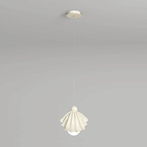 Lampe suspendue en forme de coquille de dessin animé, lustre en résine avec abat-jour sphérique en acrylique, lampe suspendue de chevet, lampes à suspension LED modernes de 5 W, lampes suspend (1/5)