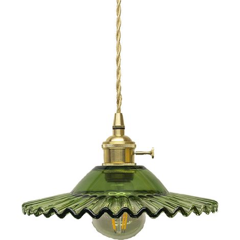 E27 Industrielle Vintage Verre Suspensions Luminaire Retro Plafonnier Luminaire Industrielle Eclairage de Plafond Verre Retro Suspensions Luminaires Suspensions Plafonniers Luminaire(vert)