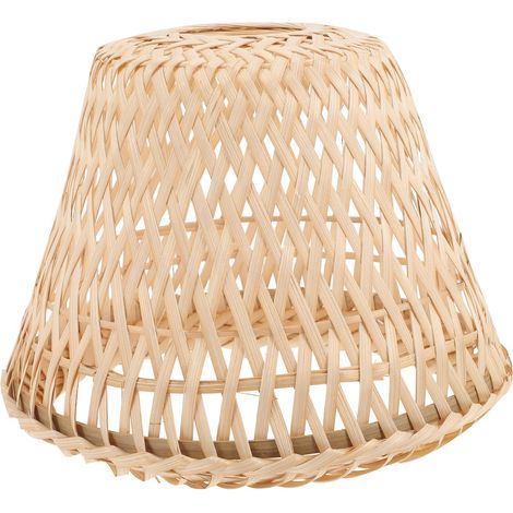 Petit Abat-Jour Cylindrique en Bambou Tressé Naturel Petit Cache-Lampe Style Rétro pour Plafonnier Luminaire D’Intérieur Décoratif Adapté Maison et Bureau (1/5)