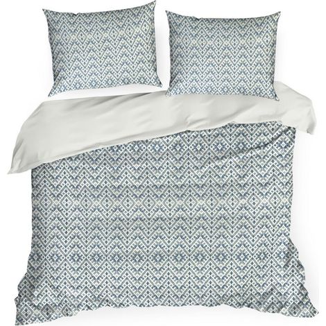 Bettwäsche-Set „Aztec Ikat“ in Marineblau, 220 x 200 cm, Satin, Frühjahr/98 (1/5)