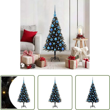 LED-Beleuchtung - Weihnachtsbaum mit 150 LEDs mit Ständer Schwarz 120 cm PVC (1/5)