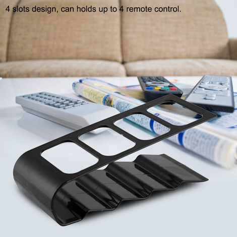 Support de bureau en plastique pour téléphone, magnétoscope, lecteur DVD et télévision, avec porte-télécommande et organiseur (noir) (1/5)
