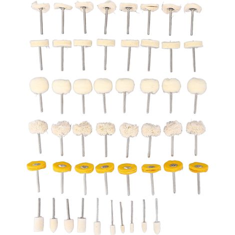 Lot de 50 Meules en Feutre de Laine pour Outil Rotatif - Polissage Précis, Tige Acier Inoxydable, Finition Métal et Verre (1/5)