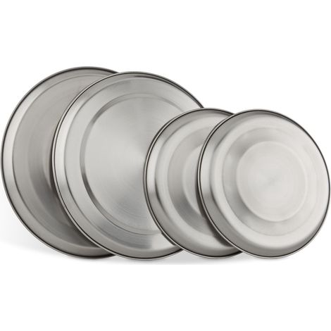 Lot de 4 caches-plaques de cuisson design intemporel cuisine 40 x 30 x 1 cm en inox brossé (1/4)