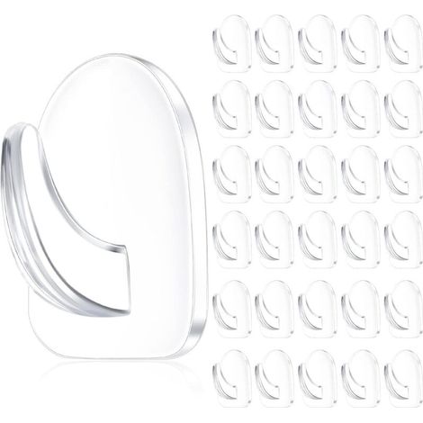 30 Stück transparente, selbstklebende Wandhalterungen zum Aufhängen, wiederverwendbare, nahtlose, transparente Haken, kleine Klebehaken