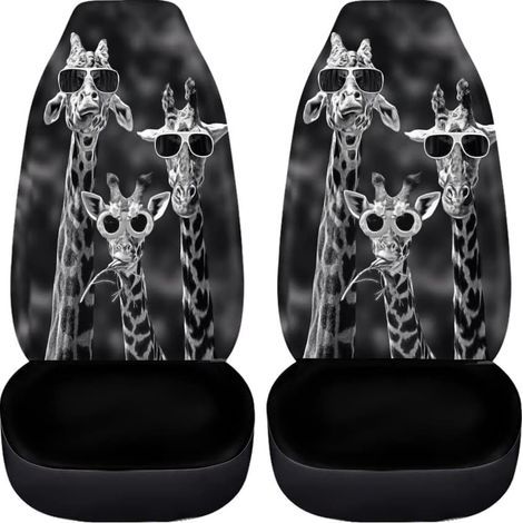 Juego de 2 fundas para asientos de coche con diseño de jirafa para los asientos delanteros de coches, camiones y sedanes fundas resistentes a la suciedad para cojines de mascotas, tanto para hombres c (1/5)
