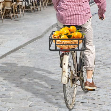 Fahrradkorb Hinten, abnehmbar, großer Metall Gepäckträgerkorb, robust, universal geeignet für E-Bike, Citybike und Fahrrad, einfache Montage, geeignet für Einkaufen Schulranzen (1/5)