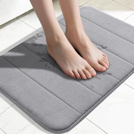 Tappetino da bagno in memory foam, ultra morbido, assorbente, antiscivolo, ad asciugatura rapida, lavabile in lavatrice, per vasche da bagno e docce, 40x60 cm (1/4)