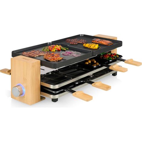 Appareil à raclette multifonction Pure 8 noir - 8 personnes - Thermostat réglable - 1 300 W (1/5)
