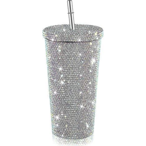 Bling Diamond Glitter Tumbler with Lid - (1/5)