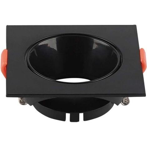GU10 PORTA FARETTO QUADRATO NERO CON RIFLETTORE NERO (1/5)