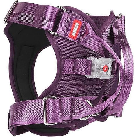 LED-beleuchtetes Hundegeschirr mit Griff, leuchtende Hundeweste, Größe L – Lila