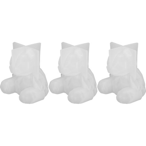 Ensemble de 3 moules en résine en forme d'ours, moule en silicone 3D en résine époxy pour animaux, pour la décoration. (1/5)