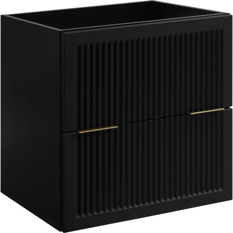 Waschtischunterschrank - 60 cm - Schwarz - Modernes Design - Praktisch und elegant (1/5)