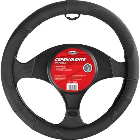 Coprivolante auto in pelle antiscivolo diametro da 37 a 39 cm