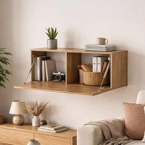 Hängeschrank Pimonte, modular, ein Regal, eine Tür, 100x40h cm Nussbaum Braun (1/5)