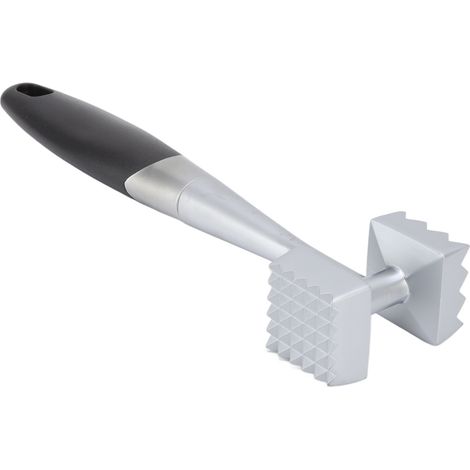 Attendrisseur de viande double face en alliage de zinc avec poignée ergonomique en caoutchouc, conception équilibrée, maillet à viande pour steak, poulet et poisson (1/5)