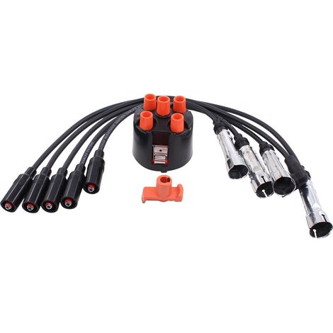 Câbles d'allumage, capuchon de distributeur, doigt de distributeur, ensemble de câbles d'allumage, bobine d'allumage, ensemble de câbles d'allumage, distributeur d'allumage pour 80 B4 B3 B2 Golf 3 2 J (1/5)