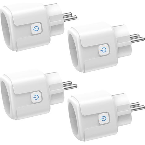 Lot de 4 prises intelligentes Wi-Fi avec mesure de courant, télécommande par application, commande vocale et minuterie, Smart Home WiFi 16 A (1/5)