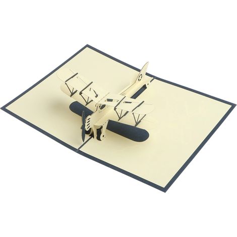 1 Carte 3D Avion, Papier spécial, Surface lisse, Thème aviation, Pour anniversaire fête des pères (1/5)