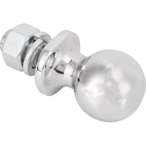 Boule d'attelage hexagonale chromée Ø1-7/8in pour VTT, tracteur tondeuse, remorque - Tige 5/8x1-3/4in, capacité 2000 lbs, écrou 6 pans, acier zingué. (1/5)