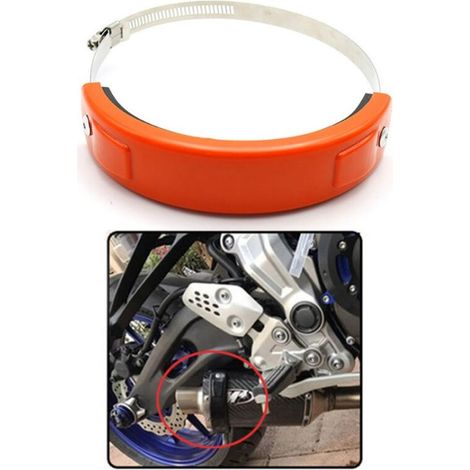 (couleur orange)Tuyau Echappement Couvercle Protection 100mm-160mm Universel Moto (1/5)