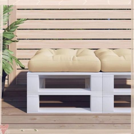 360903 Coussin de palette beige 58x58x10 cm tissu (1/5)